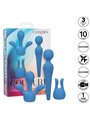 Calexotics Couture Kit - Vibratore Wand 3 Testine 10 Vibrazioni Blu