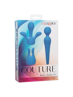 Calexotics Couture Kit - Vibratore Wand 3 Testine 10 Vibrazioni Blu