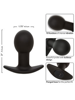 Calexotics Rock Bottom Pop - Plug Anale Vibrante in Silicone Nero