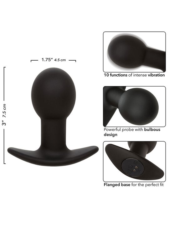 Calexotics Rock Bottom Pop - Plug Anale Vibrante in Silicone Nero