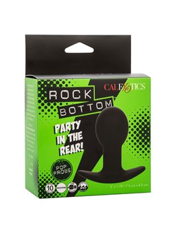 Calexotics Rock Bottom Pop - Plug Anale Vibrante in Silicone Nero