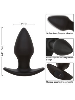 Calexotics Rock Bottom Perfect - Plug Anale Vibrante in Silicone Nero