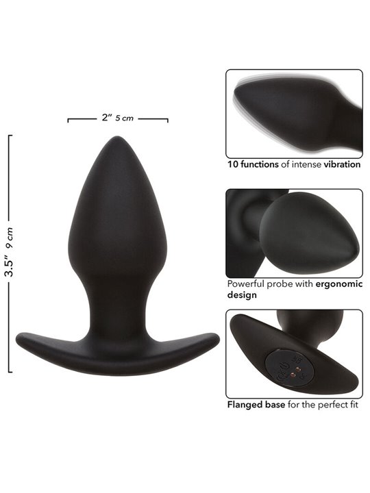 Calexotics Rock Bottom Perfect - Plug Anale Vibrante in Silicone Nero