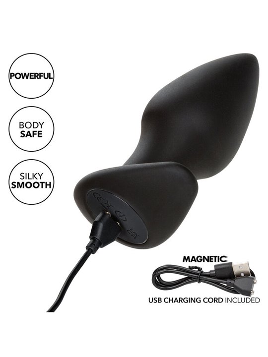 Calexotics Rock Bottom Perfect - Plug Anale Vibrante in Silicone Nero