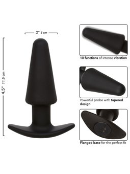 Calexotics Rock Bottom Tapered - Plug Anale Vibrante in Silicone Nero