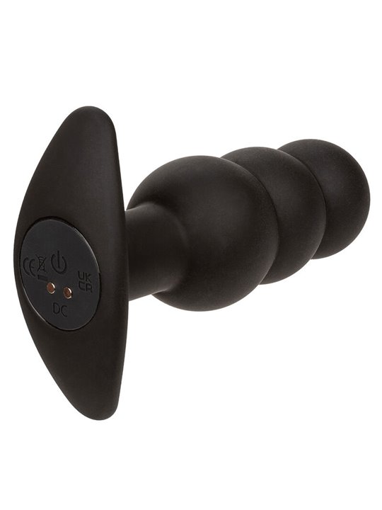 Calexotics Rock Bottom Beaded - Plug Anale Vibrante in Silicone Nero