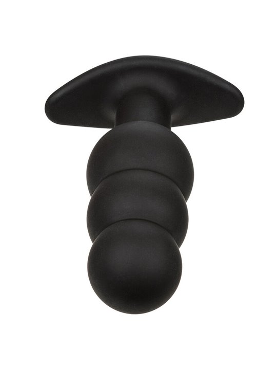 Calexotics Rock Bottom Beaded - Plug Anale Vibrante in Silicone Nero