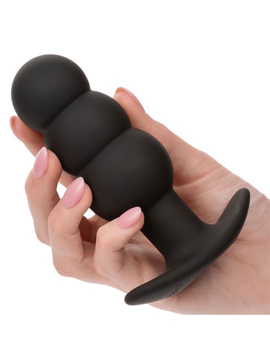 Calexotics Rock Bottom Beaded - Plug Anale Vibrante in Silicone Nero