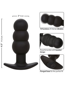 Calexotics Rock Bottom Beaded - Plug Anale Vibrante in Silicone Nero