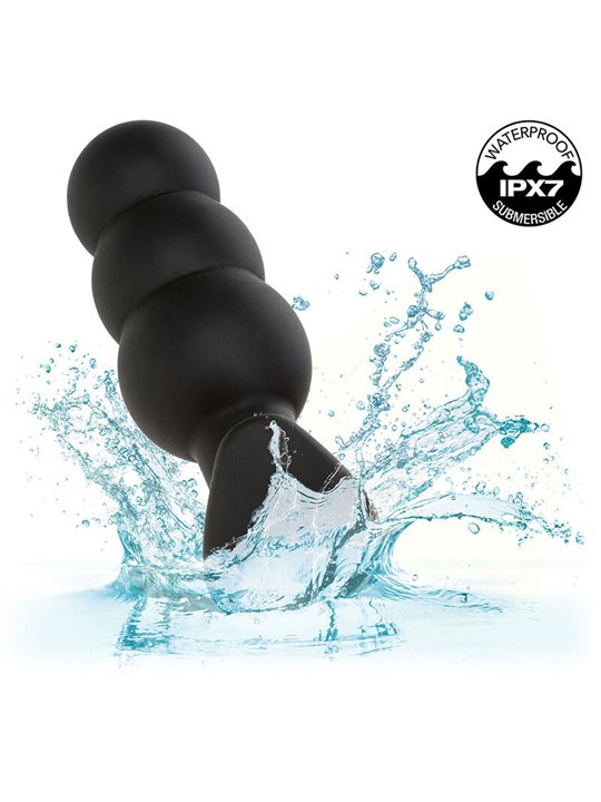 Calexotics Rock Bottom Beaded - Plug Anale Vibrante in Silicone Nero