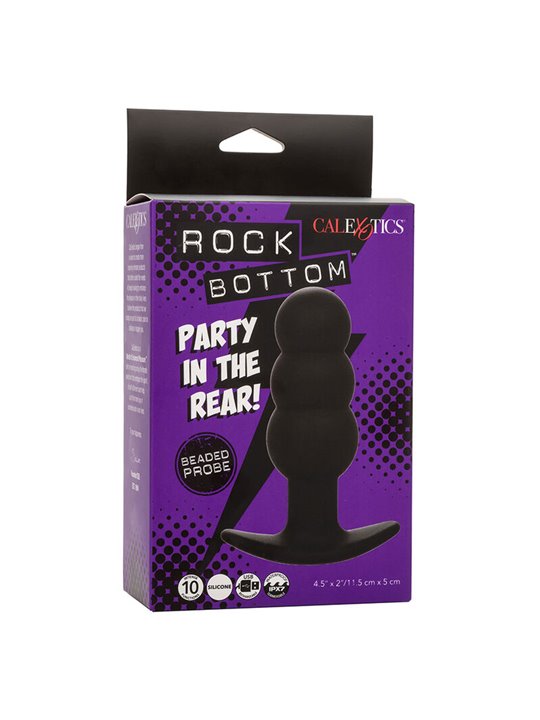 Calexotics Rock Bottom Beaded - Plug Anale Vibrante in Silicone Nero