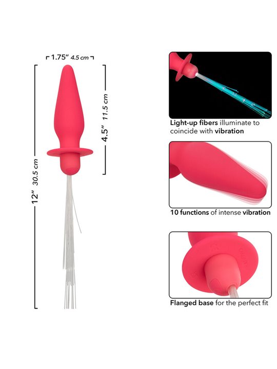 Calexotics - Southern Lights Light Up Anal Plug 10 Vibrations Silicone Pink