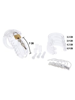 Hidden Desire - Extreme Chastity Cock Cage Acrylic Adjustable Clear
