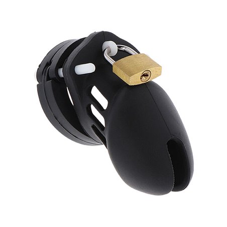 Hidden Desire Extreme - Gabbia Fallica in Silicone Nero Taglia S