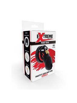 Hidden Desire Extreme - Gabbia Fallica in Silicone Nero Taglia L