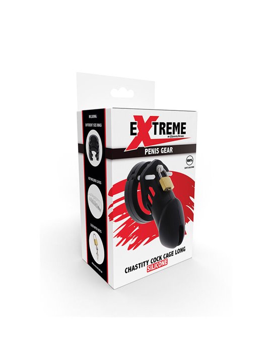 Hidden Desire Extreme - Gabbia Fallica in Silicone Nero Taglia L