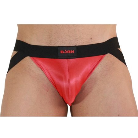 Burn 010 - Jockstrap Sospensorio Rosso e Nero Taglia XL