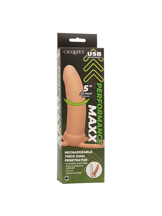 Calexotics Maxx Thick - Dildo Vibrante Per Doppia Penetrazione Beige