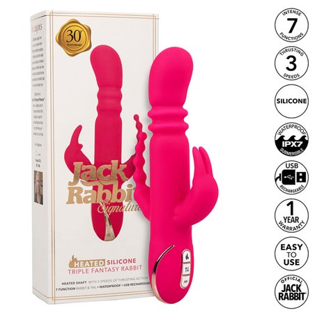 Calexotics Jack Rabbit - Vibratore Heated Triple Fantasy Rabbit Fucsia