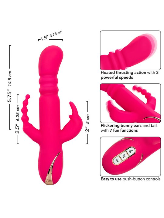 Calexotics - Jack Fantasy Triple Heated Vibrator Rabbit Pink