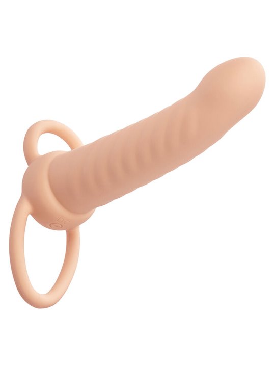 Calexotics - Maxx Ribbed Dual Penetrator 10 Vibrations Flesh