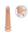 Calexotics Maxx Ribbed - Dildo Vibrante Per Doppia Penetrazione Beige
