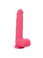 Calexotics Studs - Vibratore Realistico con Testicoli e Ventosa Fucsia