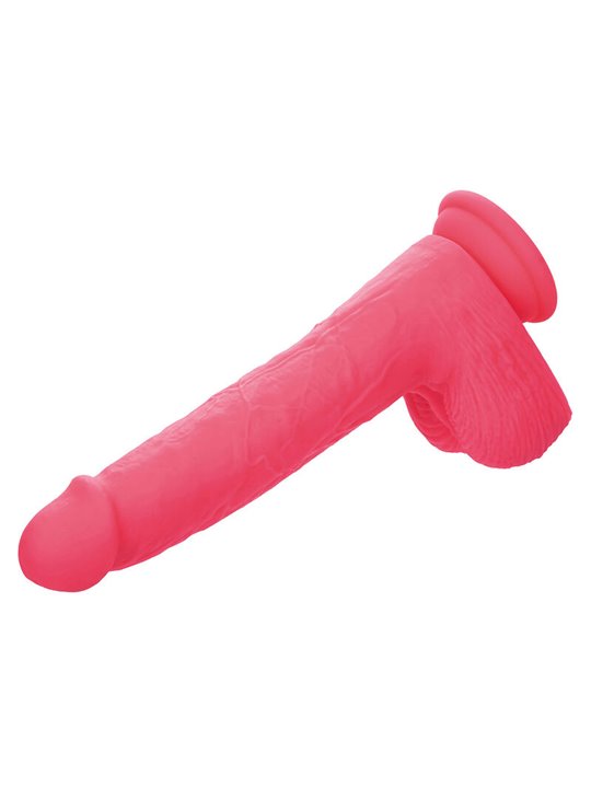 Calexotics Studs - Vibratore Realistico con Testicoli e Ventosa Fucsia