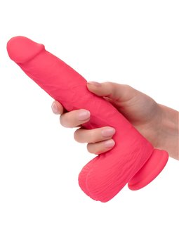Calexotics Studs - Vibratore Realistico con Testicoli e Ventosa Fucsia