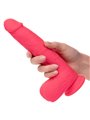 Calexotics Studs - Vibratore Realistico con Testicoli e Ventosa Fucsia