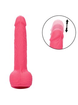 Calexotics Studs - Vibratore Realistico con Testicoli e Ventosa Fucsia
