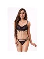 Livco Corsetti Nerina 20240 - Reggiseno + Perizoma in Pizzo Nero L/XL