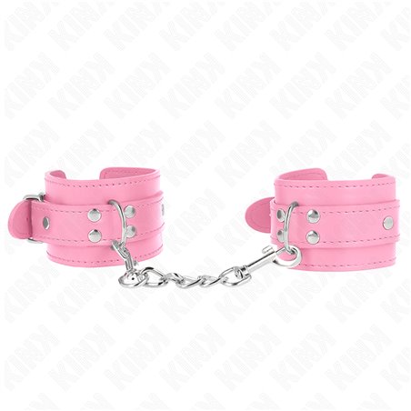 Kink - Polsini in Pelle Vegana Rosa 20-23 Cm x 5,5 Cm