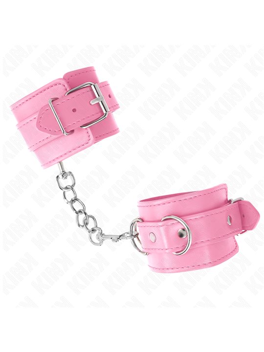 Kink - Polsini in Pelle Vegana Rosa 20-23 Cm x 5,5 Cm
