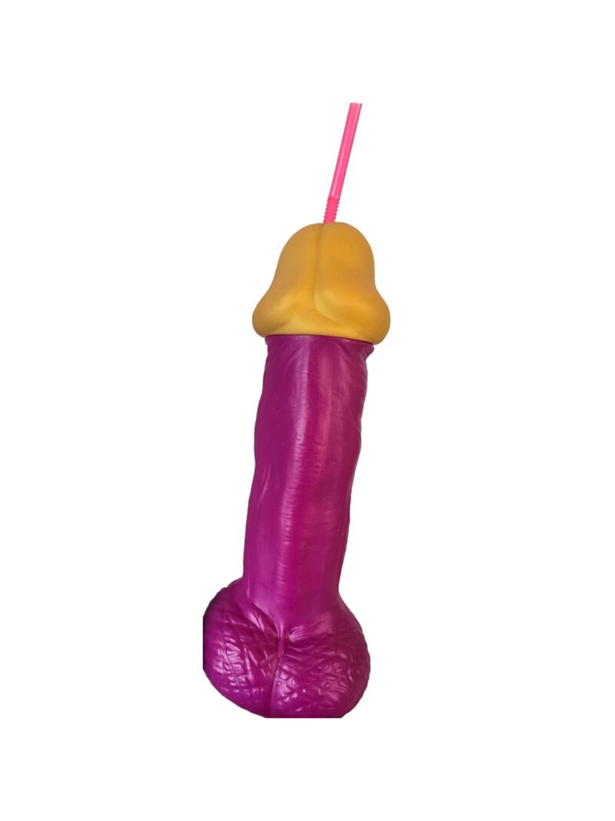 Diablo Picante - Bicchiere Fucsia a Forma di Pene con Cannuccia