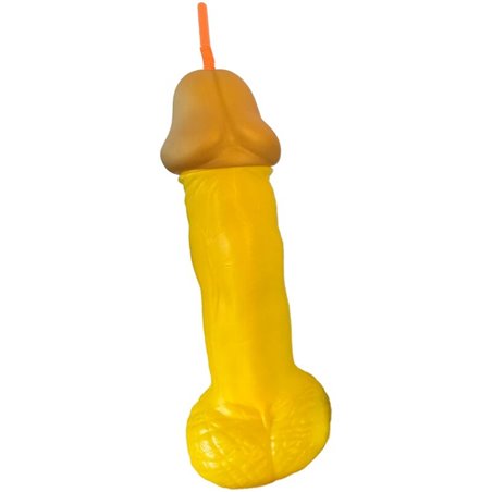 Diablo Picante - Bicchiere Giallo a Forma di Pene con Cannuccia