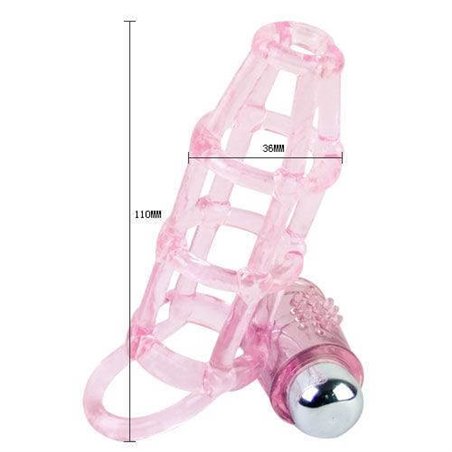 Baile - Gabbia Fallica e Anello in Silicone Vibrante Rosa