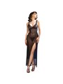 Chilirose - Cr 4723 Long Babydoll & Thong Black L