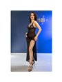 Chilirose - Cr 4723 Long Babydoll & Thong Black L