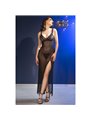Chilirose CR 4723 - Babydoll Lungo con Perizoma Abbinato Nero L