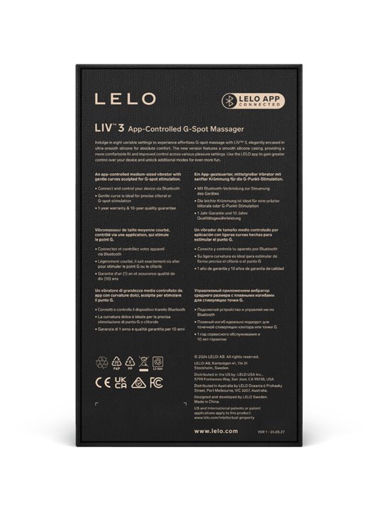 Lelo - Liv™ 3 - Vibratore Stimolatore Punto G in Silicone 16,9 Cm Viola