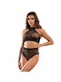 Subblime - 952082 Bodystocking Fishnet Set With Rhinestones Black One Size