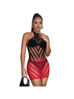 Subblime 952242 - Bodystocking Elastico Rosso e Nero Taglia Unica