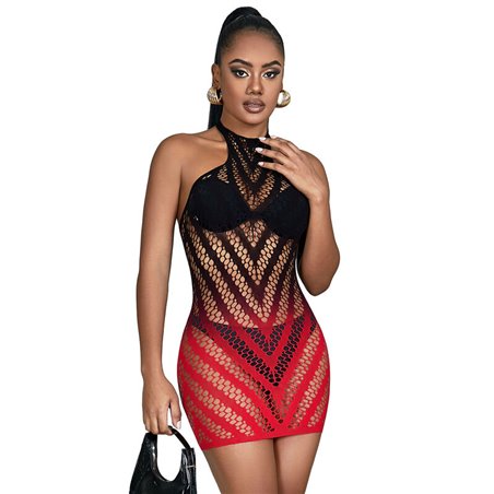 Subblime 952242 - Bodystocking Elastico Rosso e Nero Taglia Unica