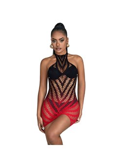 Subblime 952242 - Bodystocking Elastico Rosso e Nero Taglia Unica