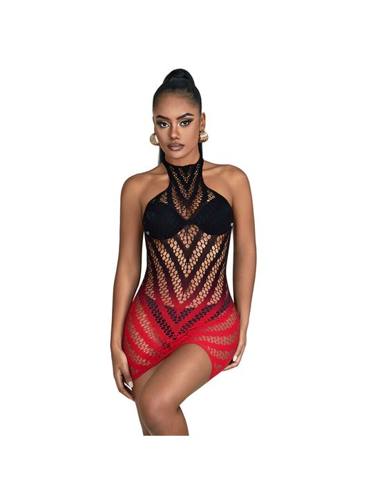 Subblime 952242 - Bodystocking Elastico Rosso e Nero Taglia Unica