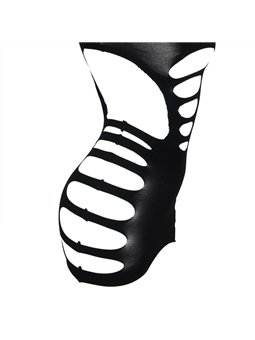 Subblime - 952266 Long Sleeve Elastic Fishnet Bodystocking Black One Size