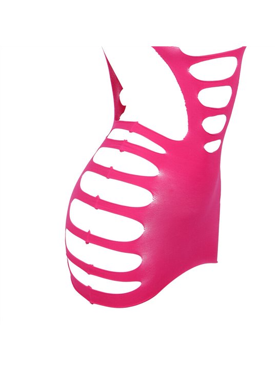 Subblime 952273 - Bodystocking a Rete Manica Lunga Rosa Taglia Unica