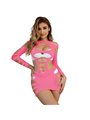 Subblime 952273 - Bodystocking a Rete Manica Lunga Rosa Taglia Unica