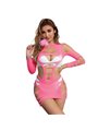 Subblime 952273 - Bodystocking a Rete Manica Lunga Rosa Taglia Unica
